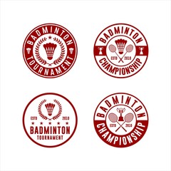 Badminton Tournament Logo Vector Set