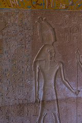 Kings Valley in Luxor, Upper Egypt in the early morning. Interior views of graves, wall paintings with ancient Egyptian hieroglyphs, burial chambers, underground corridors. Tombs of Rameses II, Thutme