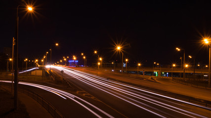 Fototapeta na wymiar traffic in the city at night 3