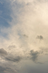 gloomy cloudy sky, gray clouds, vertical photo