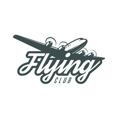 Obraz premium Flying club. Retro logo, emblem, badge. T-shirt print.