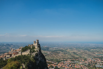 Fototapeta na wymiar Rocca della Guaita, the most ancient fortress of San Marino
