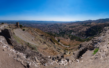 Ancient ruins of Acropolis of Pergamum (Pergamon), Bergama, Turkey 