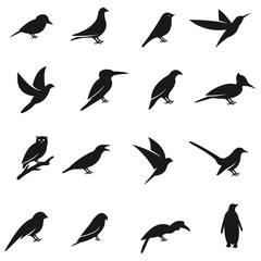 Birds icon set on white background, sign design