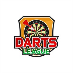 Darts League Vector Design Logo