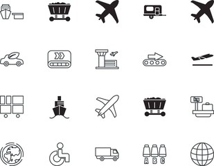 transport vector icon set such as: set, hybrid, camp, consolidation, cruise, departure, camper, fast, fuel, customs, lifestyle, lorry, continent, clean, supply, home, public, usa, wash, person