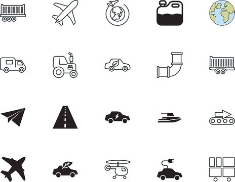transport vector icon set such as: sedan, rig, deliver, water, america, worker, mini, farm, tube, luxury, pipeline, street, handle, wash, industrial, bolt, plumbing, beautiful, valve, control