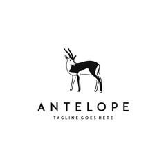 Antelope logo design template. Awesome antelope silhoutte logo. A antelope logotype. © g234t_d4y