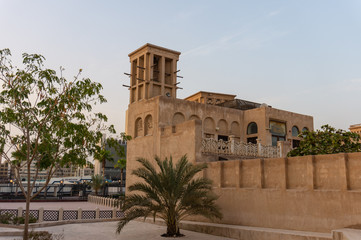 Fototapeta premium view on old dubai creek houses, emirates