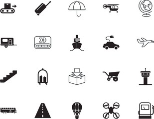 transport vector icon set such as: s, electric, public, umbrella, nautical, ecology, gas, vessel, collection, aid, street, sphere, benzine, geography, tank, camping, paper, machinery, camera