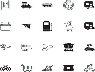 transport vector icon set such as: commerce, gasoline, send, sky, luggage, planet, center, carriage, post, plus, park, exercise, walkway, big, engine, walk, warehouse, mall, people, icons, crypto