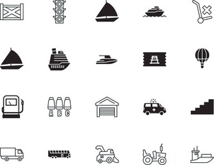 transport vector icon set such as: shipment, flight, pixel, health, emergency, check, lorry, gallon, blue, storage, medicine, walk, human, home, stroke, ambulance, recreation, wheel, intersection