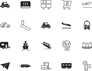 Fototapeta premium transport vector icon set such as: digital, assembly, metro, paper, boat, loader, airliner, origami, process, down, escalator, fragile, marine, automated, barrow, warehouse, staircase, hydraulic