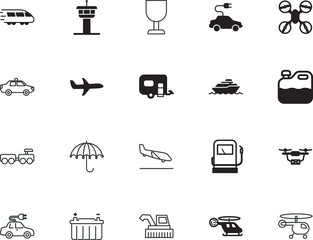 transport vector icon set such as: rail, farming, supply, medicine, front, cell, collection, tourist, ambulance, harvester, action, clinic, equipment, rescue, mobile, driving, canister vector icon