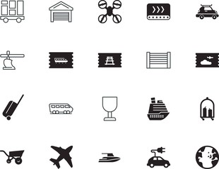 Fototapeta premium transport vector icon set such as: vessel, quadrocopter, stock, plug, stack, manufacturing, digital, port, elegant, tool, development, fabrication, label, tickets, empty, supply, international