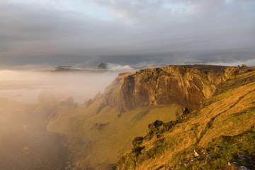 Colorful sunset in Iceland Dyrholaey Vik