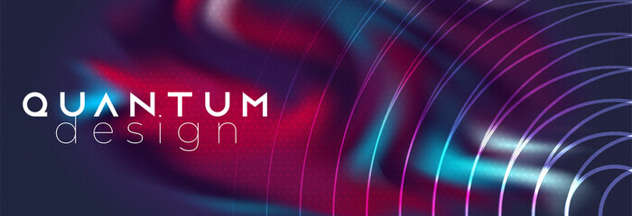 Techno futuristic glowing liquid background vector