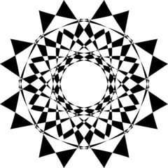 Outline Mandala black and white design coloring book. Decorative round ornament.  Oriental pattern, vector illustration.