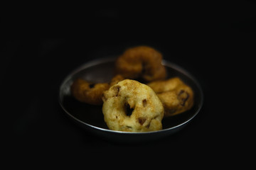 South Indian Popular Breakfast Vada or Medu Vada, Top view