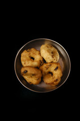 South Indian Popular Breakfast Vada or Medu Vada, Top view