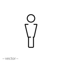 man icon, thin line web symbol on white background - editable stroke vector illustration eps 10