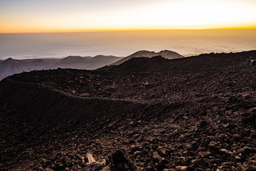 Puesta de sol en el Volcán Teide de Tenerife