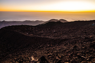 Puesta de sol en el Volcán Teide de Tenerife