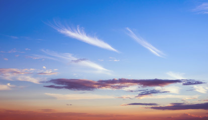Clear sky and clouds