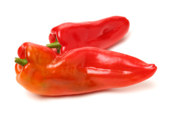 Fresh red pepper on white background