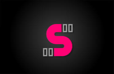 alphabet S letter in black and pink for company logo icon design