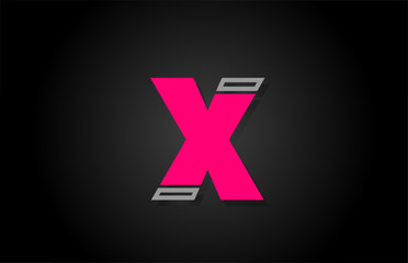 alphabet X letter in black and pink for company logo icon design