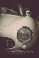 Headlight of a vintage classic car