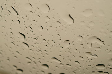 Rainy day car window landscape