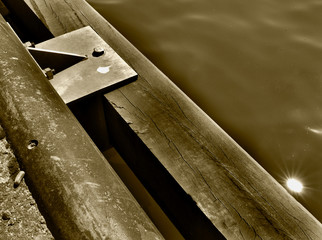 detail of wooden fence