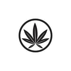 Cannabis marijuana hemp leaf logo
