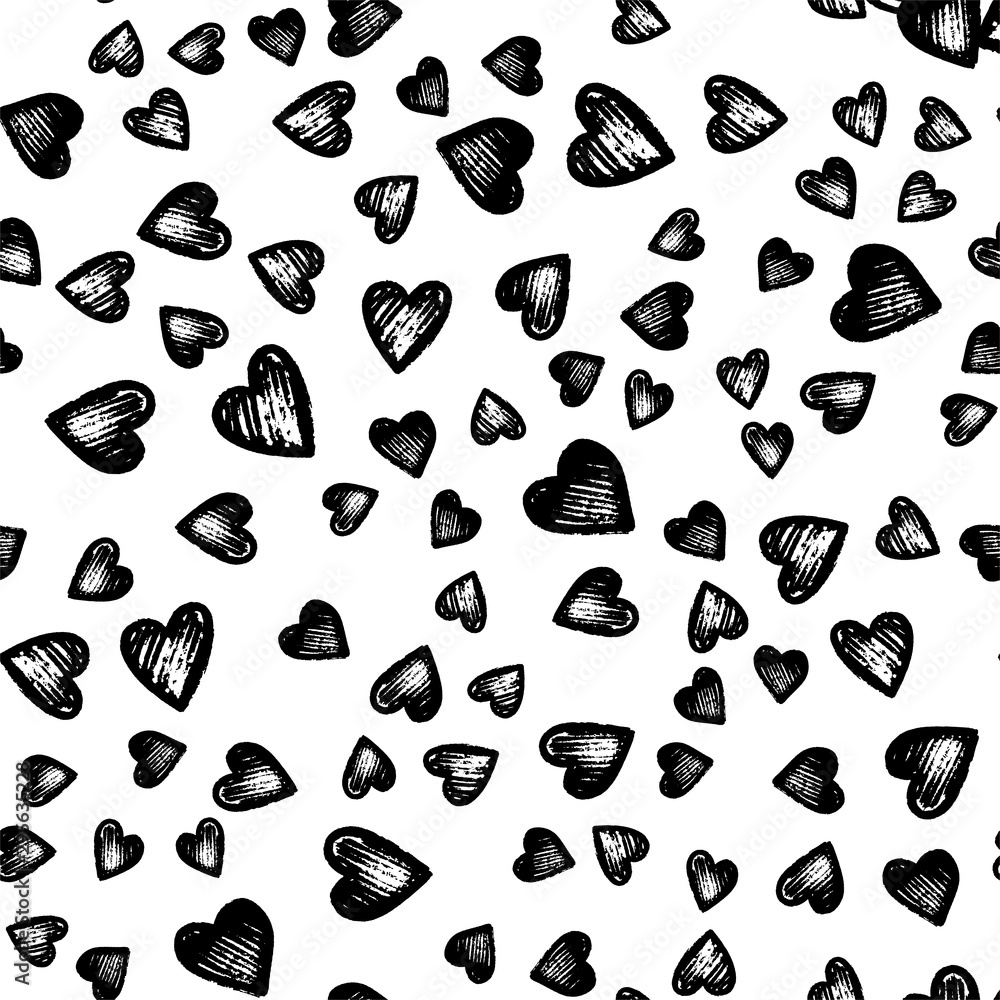 Poster Retro seamless pattern. Vector isolated heart. Modern simple design. Abstract template. Template design element. Vintage background. Vector illustration art. Abstract background with hearts.