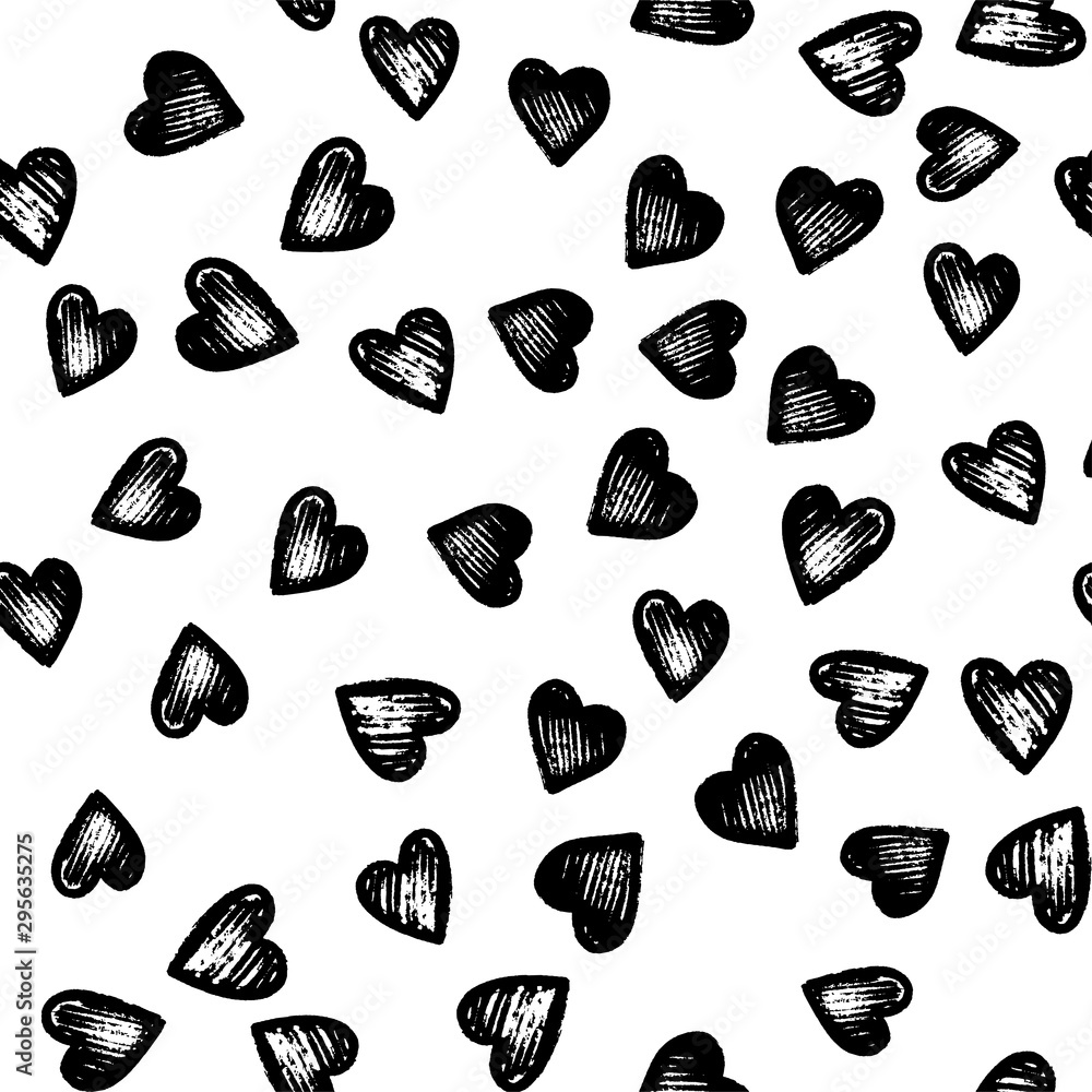 Poster Retro seamless pattern. Vector isolated heart. Modern simple design. Abstract template. Template design element. Vintage background. Vector illustration art. Abstract background with hearts.