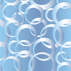 Seamless Abstract White and Blue Background, Tile Pattern with Rings. Vector