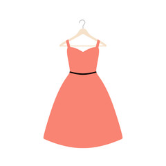 Vector illustration of an isolated plus size dress on a coat hanger.