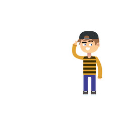 Man wear blue jeans shirt character vector design. no5