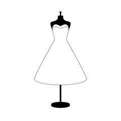 Vector illustration of an isolated strapless dress on a mannequin.
