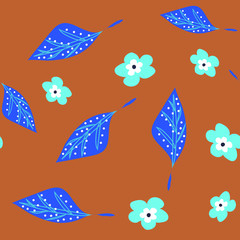 Floral hand drawn seamless pattern. Multicolor flowers in scandinavian style. flat hand drawn backdrop. Spring; summer holidays presents and gifts wrapping paper; For textiles; packaging; fabric; wall