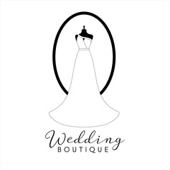 Vector illustration of a wedding boutique concept.