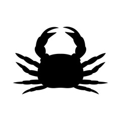 Vector illustration of a simple crab silhouette.