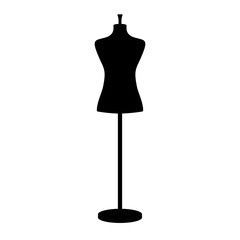 Vector illustration of an isolated dressmakers tailors mannequin.
