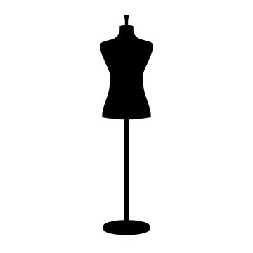 Vector illustration of an isolated dressmakers tailors mannequin.