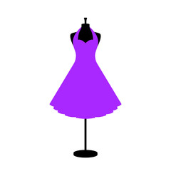 Vector illustration of an isolated halterneck dress on a mannequin.