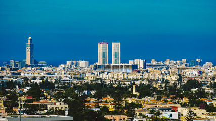 aerial view of Casablanca city - obrazy, fototapety, plakaty