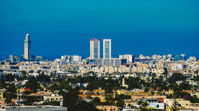 aerial view of Casablanca city