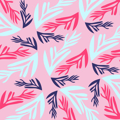 Stylized flowers and trees. Background with nature. Abstract elegance pattern with floral background.